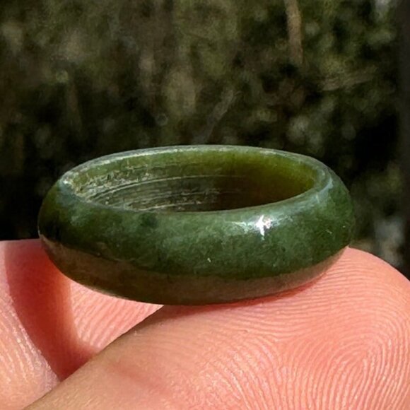 Vintage Jade Band Ring 6mm size 5.5 - Picture 3 of 8